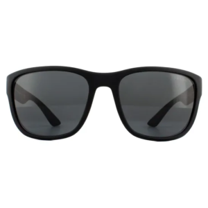 Prada Sport Rectangle Black Rubber Grey Sunglasses