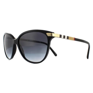 Burberry Cat Eye Black With Gold Detailing Sunglasses For Women