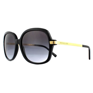Michael Kors Square Black Gold Light Grey Sunglasses For Women