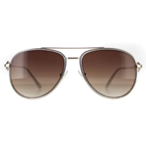 Guess Aviator Gold Brown Sunglasses For Women