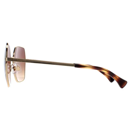 Ralph Lauren Square Shiny Gold Brown Sunglasses For Women - Image 4