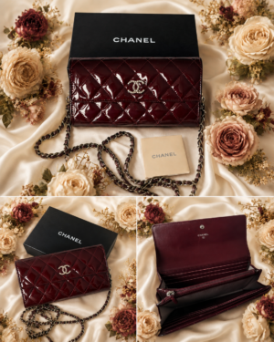 Genuine Chanel Timeless Classic leather quilted wallet on chain, shoulder bag, crossbody.